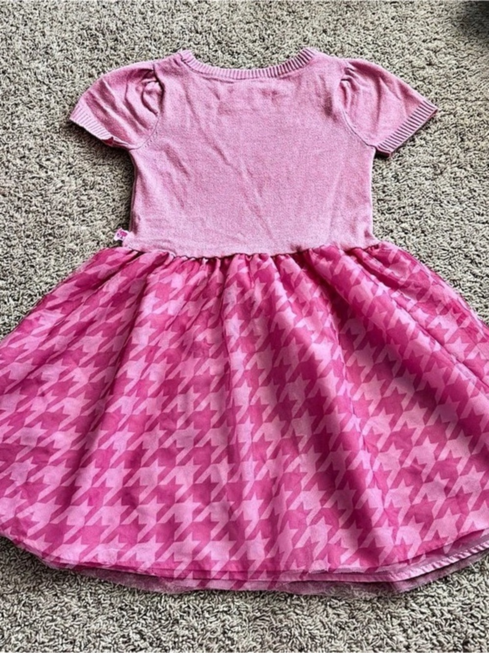 Barbie Girls Pink Houndstooth Dress M 7-8 Halloween Barbiecore - Picture 2 of 8